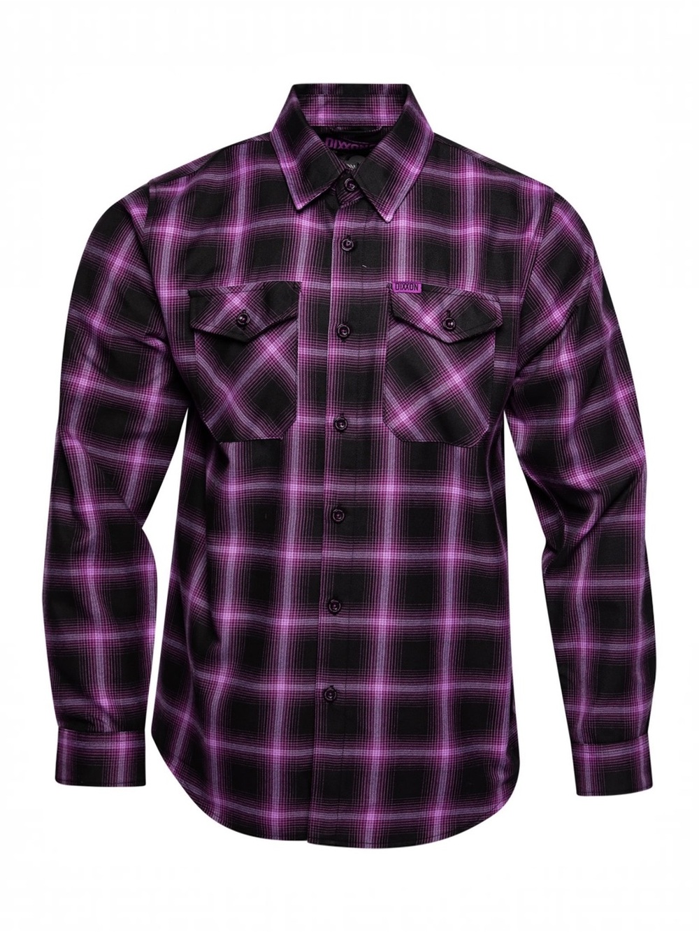 Dixxon Flannel Company Argon Shirt Large Black Purple Plaid
